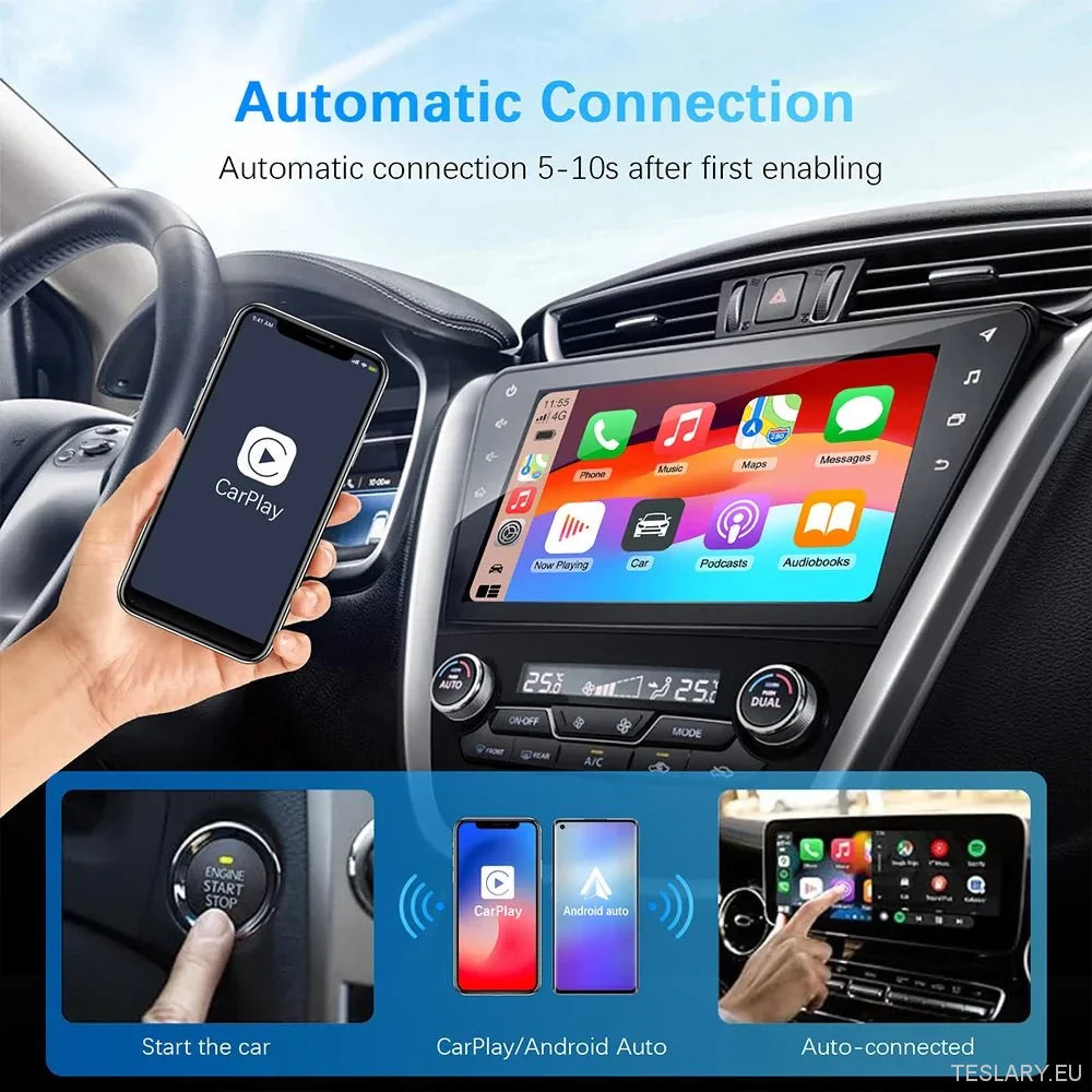 Universal Wireless CarPlay & Android Auto Adapter - TESLARY Tesla Shop Accessories Europe Nederlands Ireland Deutschland Espana Alicante France Italia