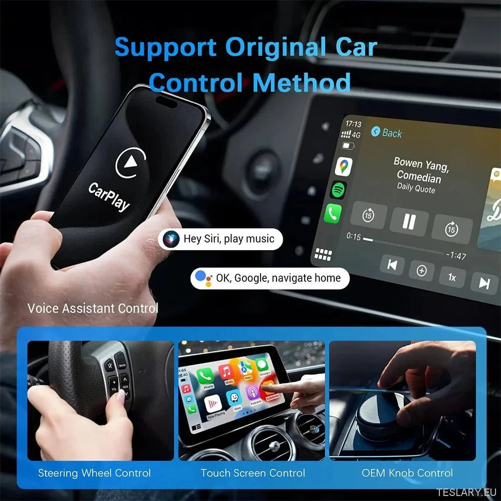 Universal Wireless CarPlay & Android Auto Adapter - TESLARY Tesla Shop Accessories Europe Nederlands Ireland Deutschland Espana Alicante France Italia