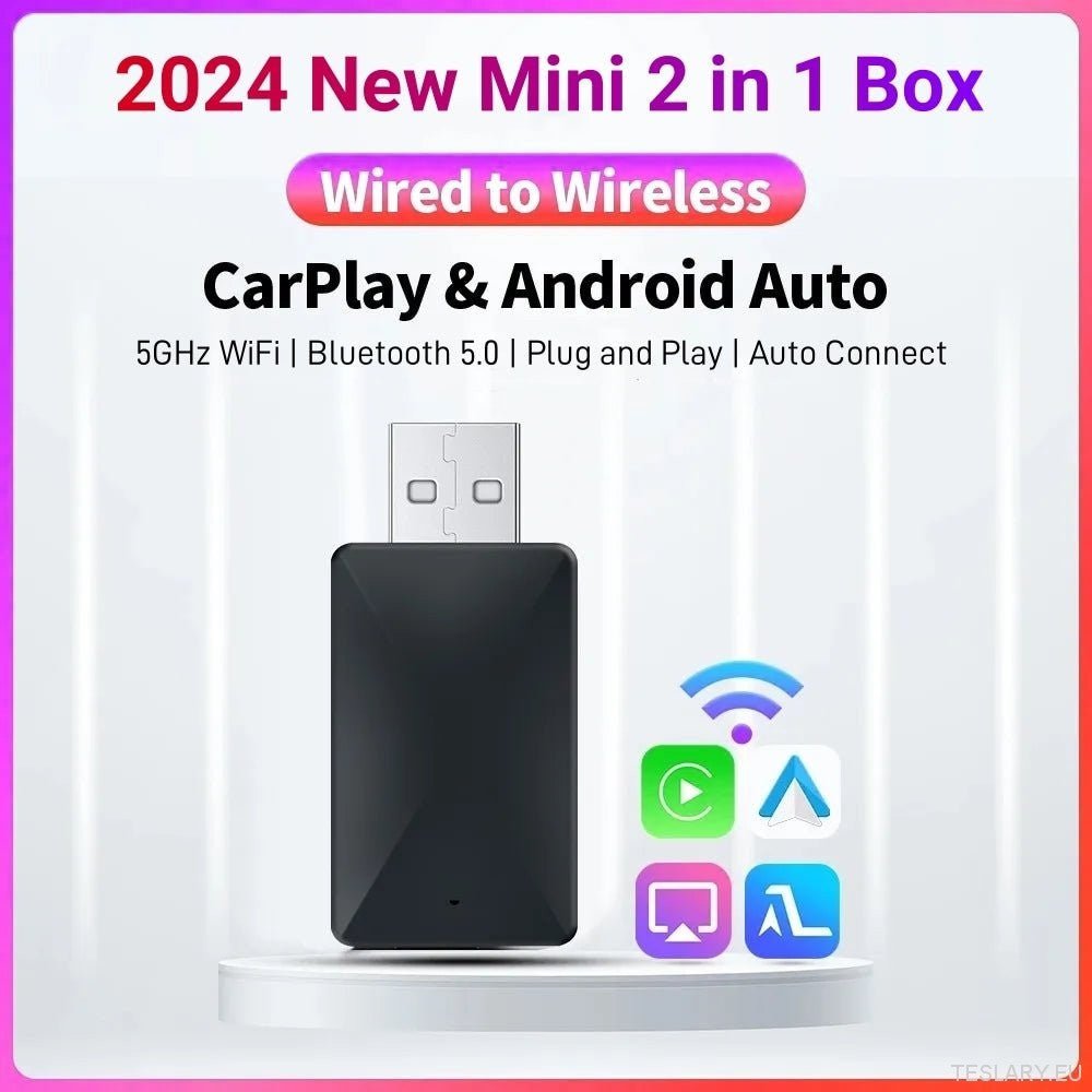 Universal Wireless CarPlay & Android Auto Adapter - TESLARY Tesla Shop Accessories Europe Nederlands Ireland Deutschland Espana Alicante France Italia
