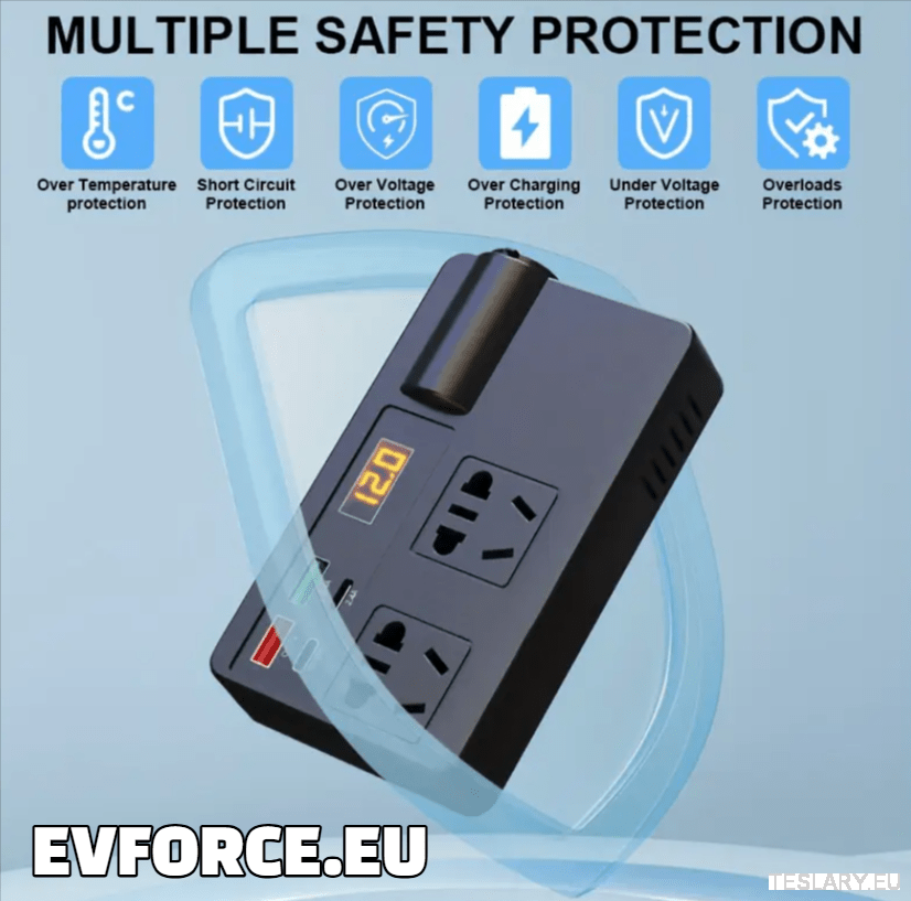 200 Watt 12 - 24V 220V Inverter Compatible with Tesla Cars ( EUROPEAN ONLY ) - TESLARY Tesla Shop Accessories Europe Nederlands Ireland Deutschland Espana Alicante France Italia