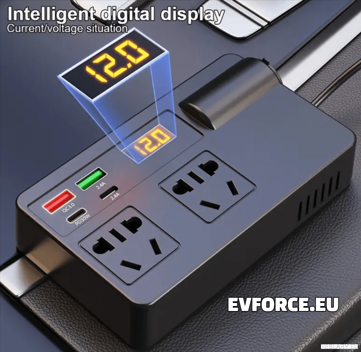 200 Watt 12 - 24V 220V Inverter Compatible with Tesla Cars ( EUROPEAN ONLY ) - TESLARY Tesla Shop Accessories Europe Nederlands Ireland Deutschland Espana Alicante France Italia