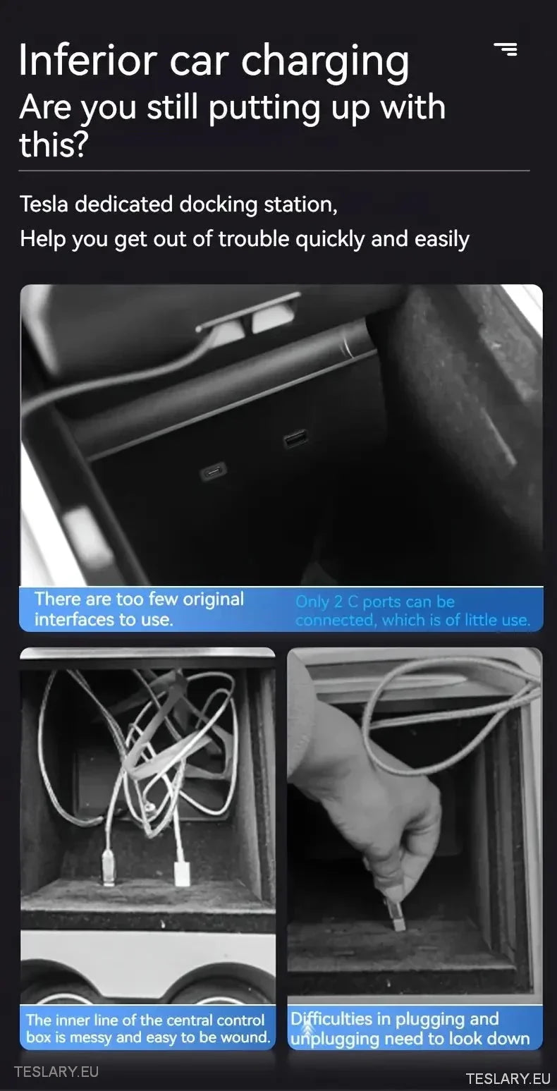 Multiport USB Expansion Hub for Tesla 3/Y