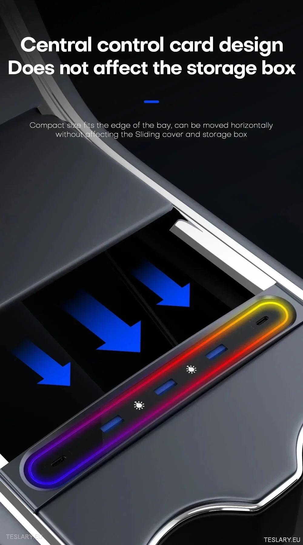 5 in 1 RGB USB Expansion Hub for Tesla 3/Y