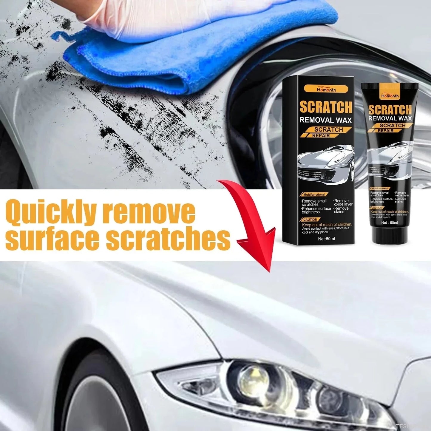 Nano Car Scratch Remover Paste: Deep Repair & Paint Restorer, Waterproof UV Shield, No Polishing Required, Safe for All Colors