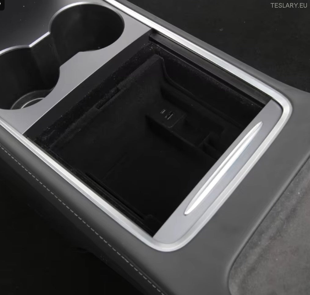 Tesla Model 3 / Y Centre Console Front Organiser Including USB with Spring Return