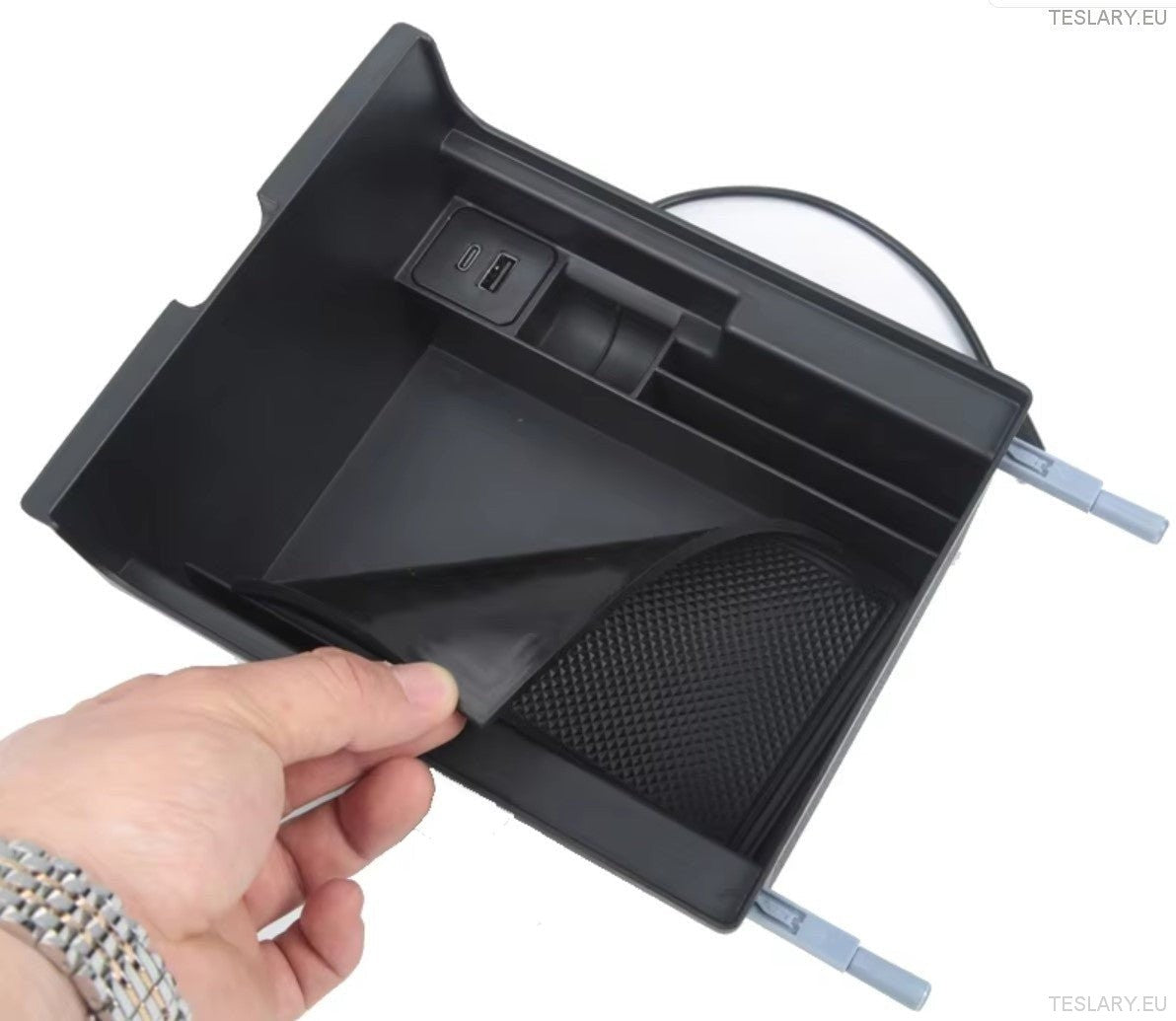 Tesla Model 3 / Y Centre Console Front Organiser Including USB with Spring Return