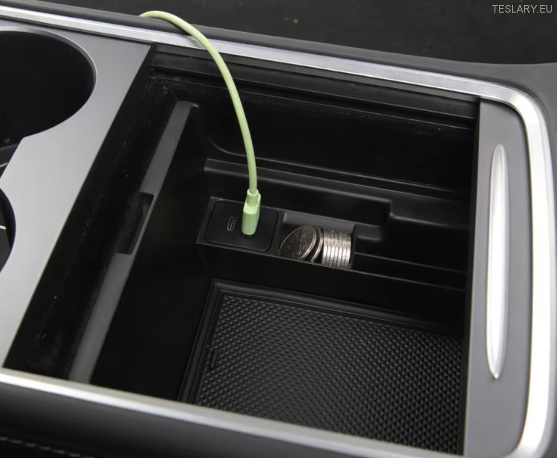 Tesla Model 3 / Y Centre Console Front Organiser Including USB with Spring Return