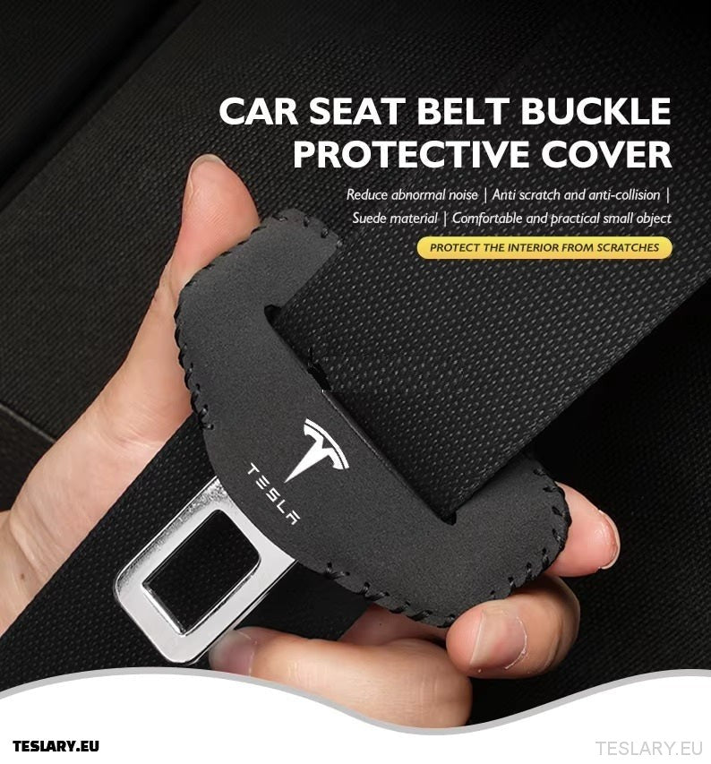 Tesla Model 3 Y S X Car Seat Belt Buckle Anti-scratch Protector with Tesla Logo