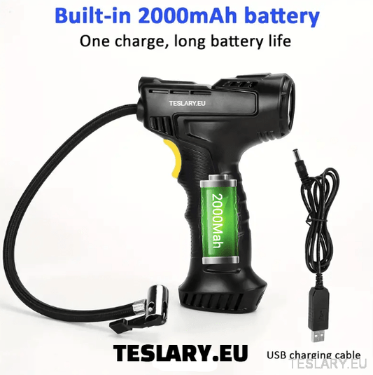 Cordless Battery Powered Tyre Compressor Gun Type for Tesla Model 3 Y S X - TESLARY Tesla Shop Accessories Europe Nederlands Ireland Deutschland Espana Alicante France Italia