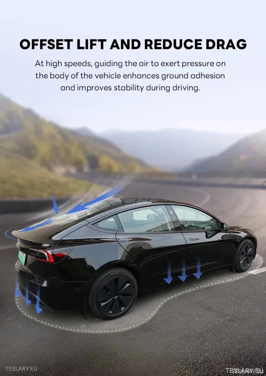 Rear Trunk Spoiler for Tesla Model 3 Highland 2024 Onwards - TESLARY Tesla Shop Accessories Europe Nederlands Ireland Deutschland Espana Alicante France Italia