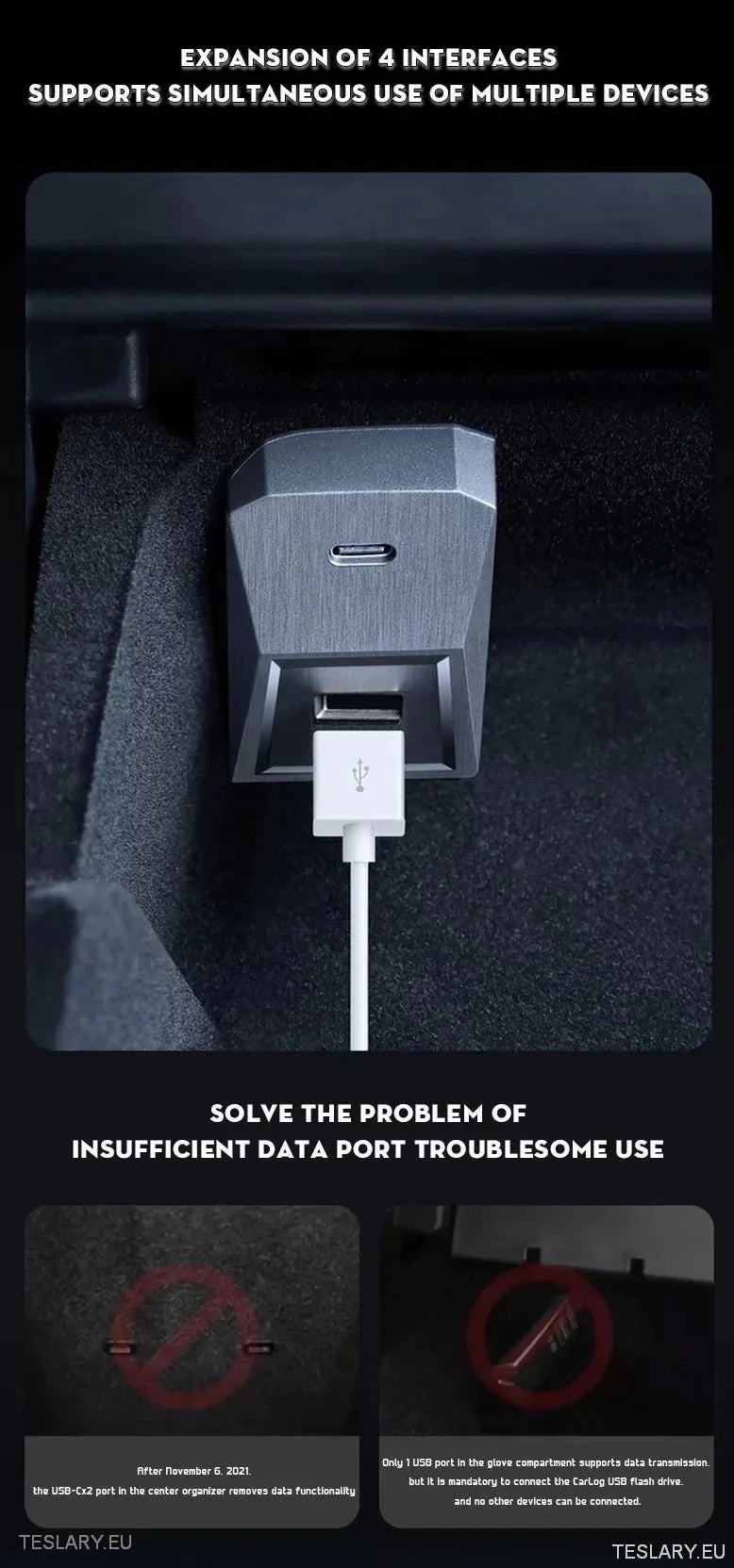 Tesla 3/Y Glove Box Docking Station ( LEFT HAND DRIVE ONLY ) -TESLARY.IE Tesla Shop Europe