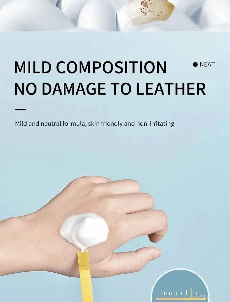 Tesla Interior PU Leather Cleaning & Care Foam - 150ml - TESLARY Tesla Shop Accessories Europe Nederlands Ireland Deutschland Espana Alicante France Italia