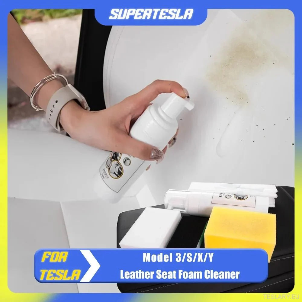 Tesla Interior PU Leather Cleaning & Care Foam - 150ml - TESLARY Tesla Shop Accessories Europe Nederlands Ireland Deutschland Espana Alicante France Italia
