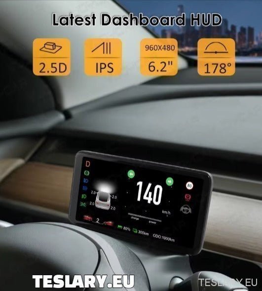 Tesla Model 3 / 3+ Highland & Model Y HUD Dash Instrument Cluster 6.2" / 4.6" Wide Speed Meter - TESLARY Tesla Shop Accessories Europe Nederlands Ireland Deutschland Espana Alicante France Italia