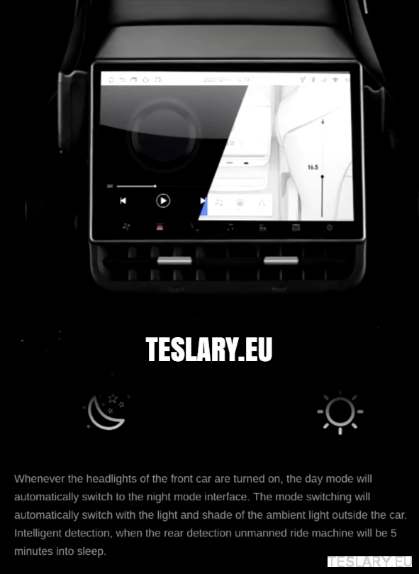 Tesla Model 3 / Y Rear 8.66" Screen with Android Auto & Apple Car Play - TESLARY Tesla Shop Accessories Europe Nederlands Ireland Deutschland Espana Alicante France Italia
