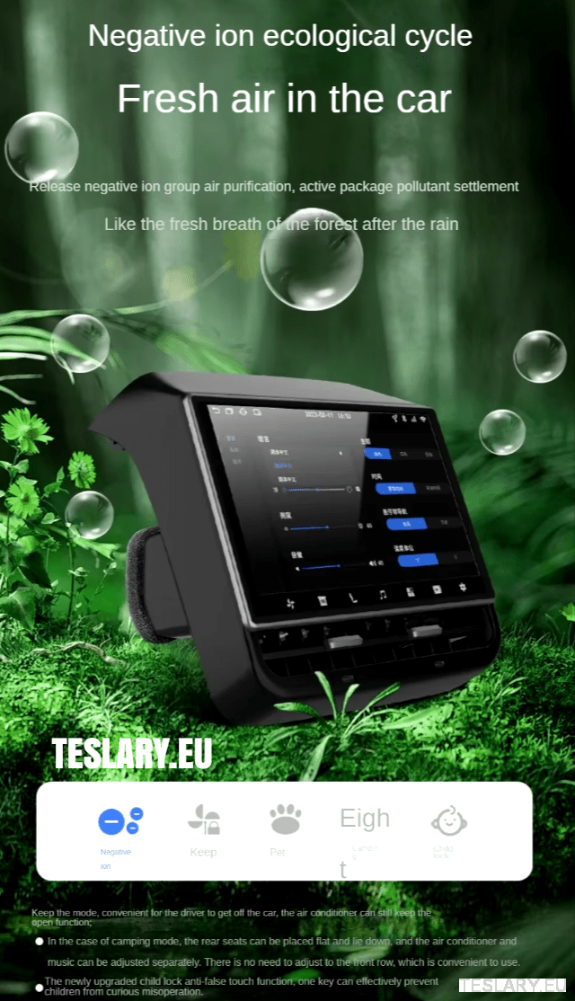 Tesla Model 3 / Y Rear 8.66" Screen with Android Auto & Apple Car Play - TESLARY Tesla Shop Accessories Europe Nederlands Ireland Deutschland Espana Alicante France Italia