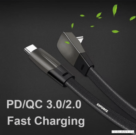 USB C TO USB C Elbow Fast Charging Cable for Tesla / BYD / EV Fast Charging TESLA Y/3/S/X/3+ - TESLARY Tesla Shop Accessories Europe Nederlands Ireland Deutschland Espana Alicante France Italia